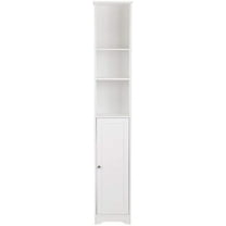 FCH 67" Tall Bathroom Cabinet, Slim Floor Cabinet White Narrow Storage Organizer with Adjustable Shelves, Space Saving Pantry Utility Storage