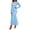 Light Blue, variant on TFEOQRY Womens Maxi Dress Crew Neck Long Sleeve Ruched Bodycon Slim Flowy Hem Formal Party Long Dresses