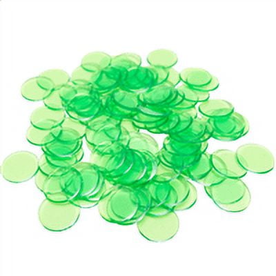 Plastic Bingo Chips - Light Green - 7/8 inch size - 100 per pack - Bingo Markers