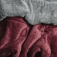 thumbnail image 3 of Ultra-Soft Full/Queen Size Sherpa Blanket, Cozy and Warm Double-Sided Plush Blanket Burgandy and Grey, 79" x 88", Machine Washable, 3 of 7