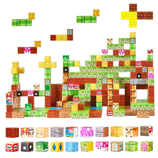 Bloques magneticos VEVOR, 100 piezas, juego de bloques magneticos STEM Montessori, juguetes sensoriales