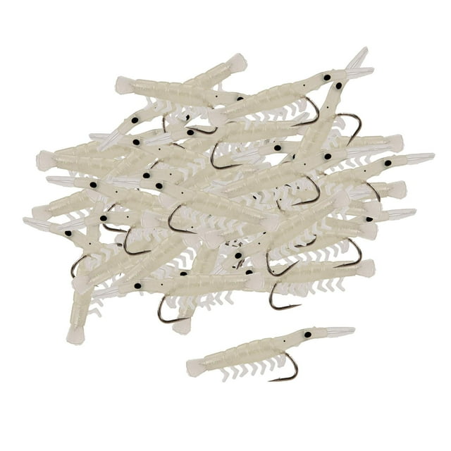 50 unids/ de señuelos de pesca de camarones, cebo suave Artificial, camarones realistas ligeros Color verdadero Zulema señuelos de pesca