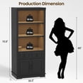 thumbnail image 3 of IDEALSOUL Storage Sideboard, 71" Display Cabinet with 5-Tier Shelves, Curio Cabinet for Office, Study, Kitchen, Living Room, 3 of 19