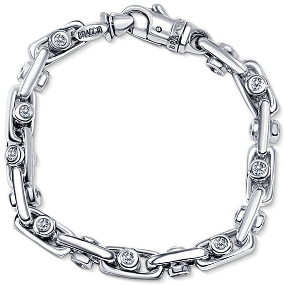 Pompeii Men's 14k Gold (70gram) or Platinum (126gram) 8mm Diamond Bracelet 9" (GH,VS2-SI1)