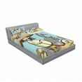 thumbnail image 3 of Ambesonne Cartoon Fitted Sheet & Pillow Sham Set, Mexican Man on a Donkey, Twin, Multicolor, 3 of 3