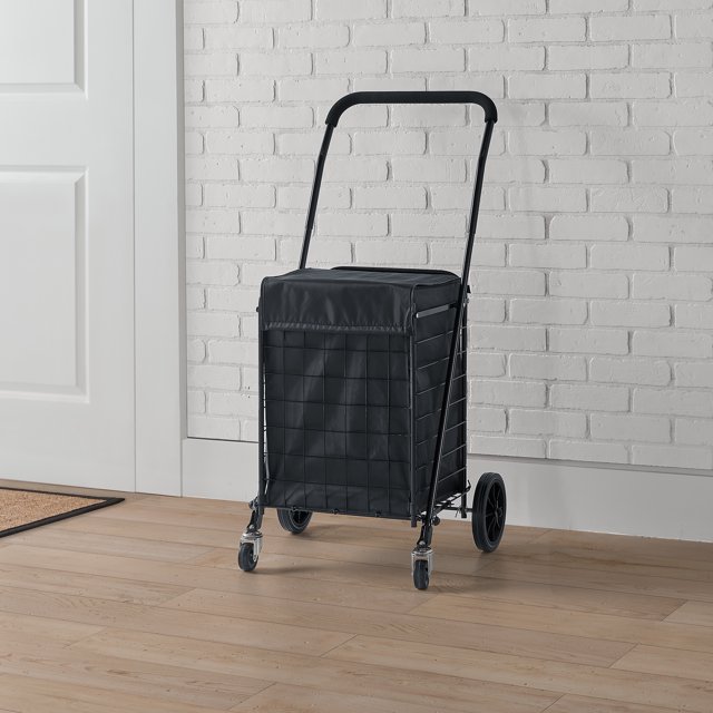 Mainstays Heavy-Duty Shopping Metal Cart with Polyester Liner