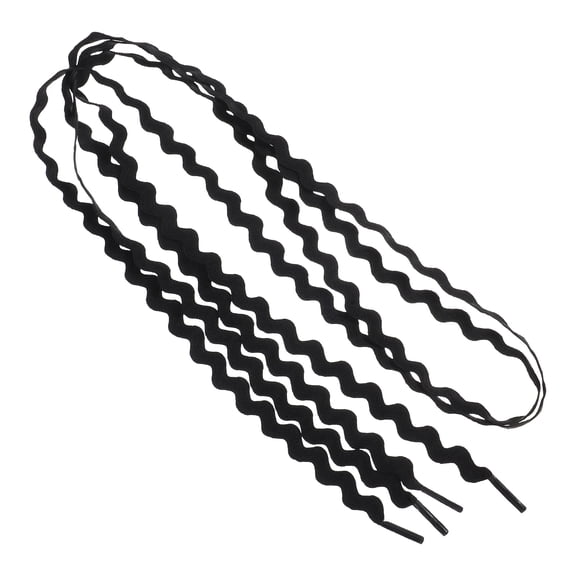 BESTYASH 1Pairs Durable Black Flat Wavy Shoe Laces for Shoes Featuring S-Shaped Wave Pattern