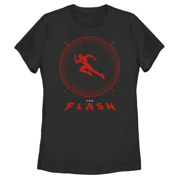 Women's The Flash Speedster Red Silhouette  Graphic Tee Black X Large