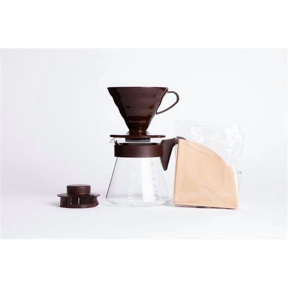 Hario V60 Pour Over Coffee Starter Set, 02 Brown