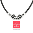 thumbnail image 1 of mi corazon seguira collar a mano colgante de cuerda de cuero Unbranded M, 1 of 3