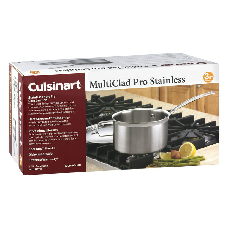 Cuisinart MultiClad Pro Saucepan With Cover 0.5 Gallon Silver