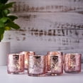 thumbnail image 2 of BalsaCircle 6 Pieces 3" Blush Metallic Primrose Design Mercury Glass Votive Candle Holders, 2 of 8