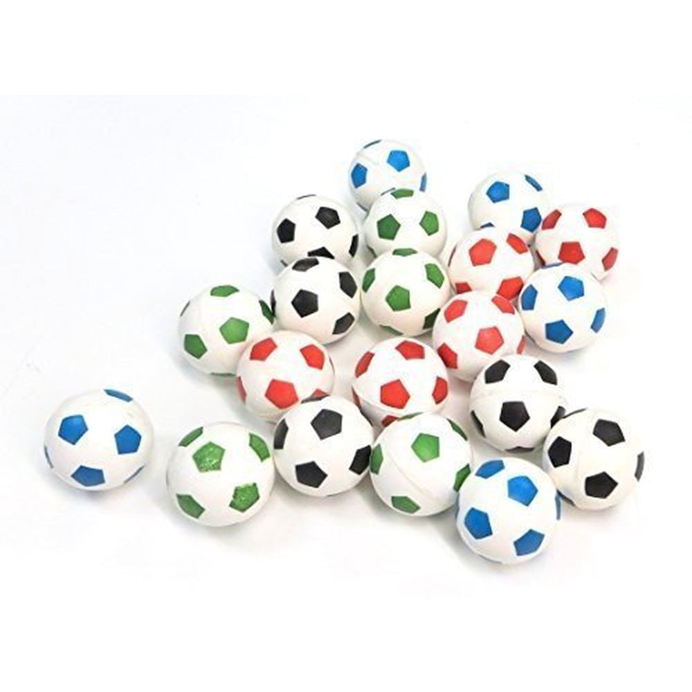 Soccer Super Balls Set of 20 . Super Bouncy Balls in assorted colors