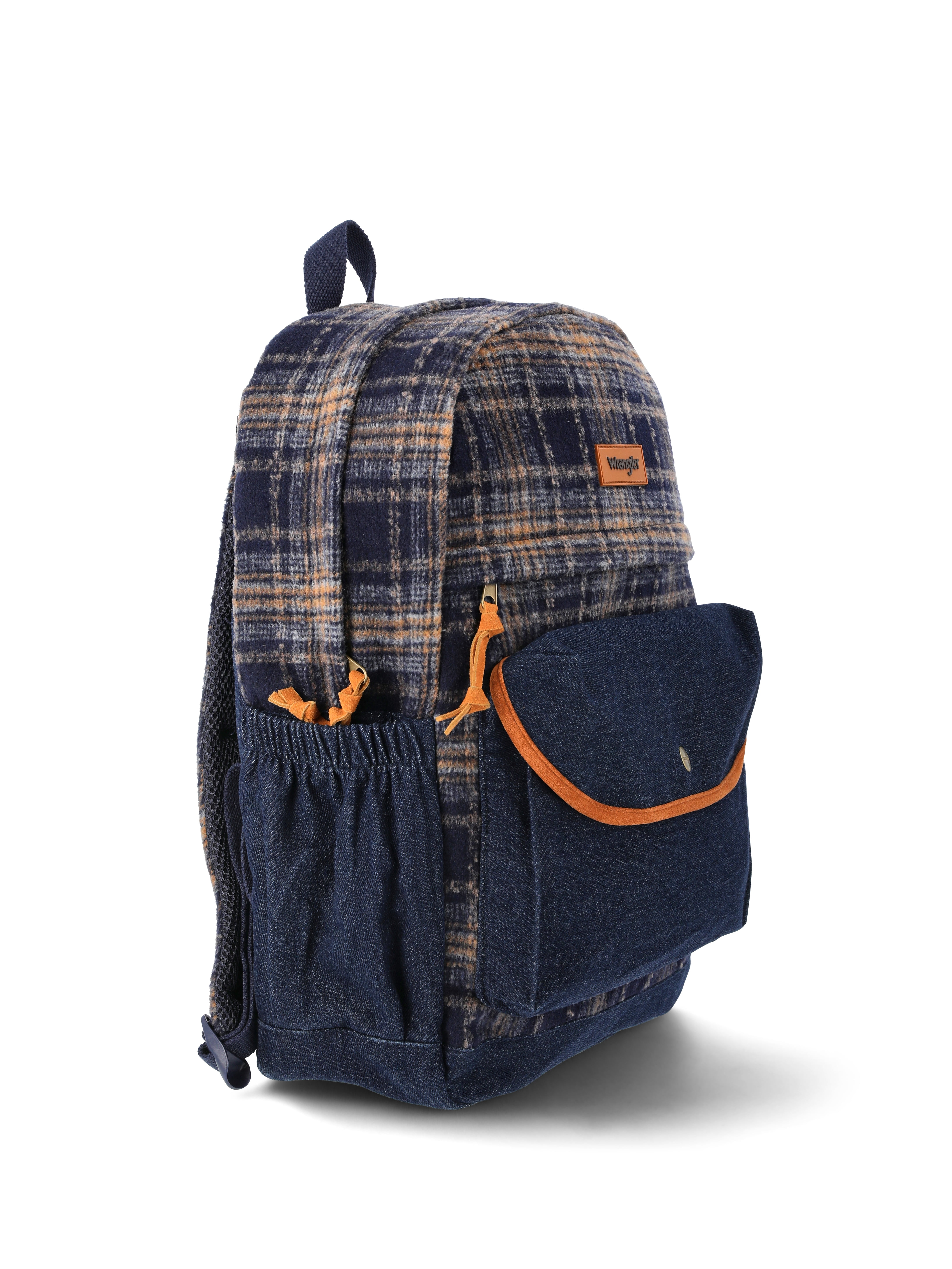 Wrangler Men’s and Women’s Denim and Flannel 17" Laptop Backpack