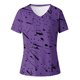 thumbnail image 4 of Fiudx Ropa de Mujer Camisetas Holgadas de Manga Corta con Cuello En V Informales con Estampado de Moda para Mujer, 4 of 4