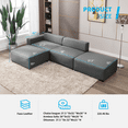 thumbnail image 2 of MUZZ L-Shape Modular Sectional Sofa,Oversized Faux Leather Couch for Living Room(Light Grey), 2 of 6