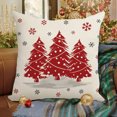 thumbnail image 1 of Puntoco Funda de almohada navideña Funda de almohada de invierno para dormitorio Funda de almohada con estampado navideño Decoración navideña Regalo navideño Funda de almohada roja, 1 of 6