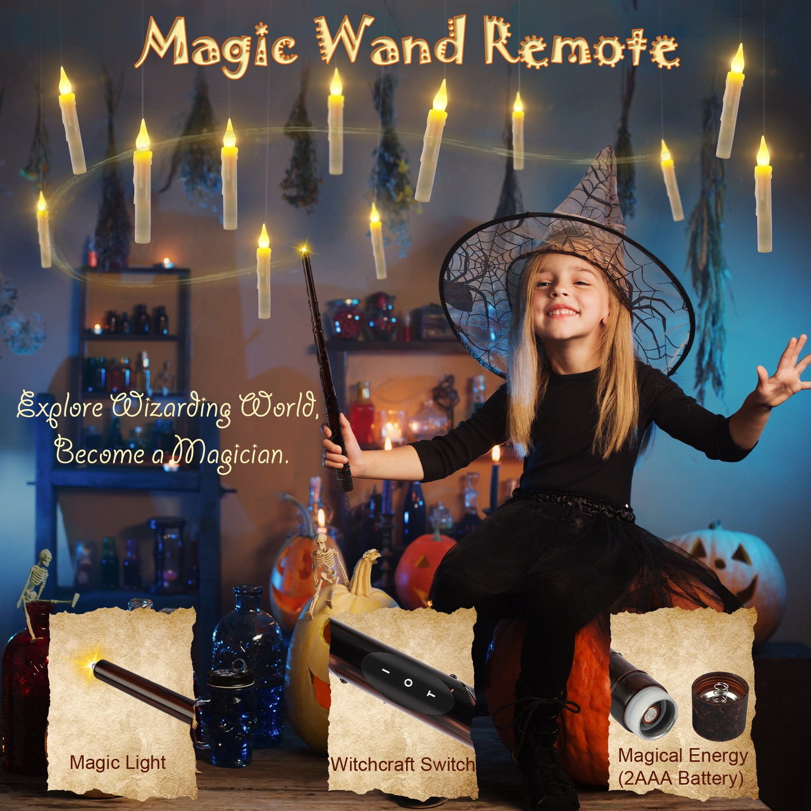 Flickering LED Flameless Floating Candles with Remote, Warm Light Decorations for Indoor/Outdoor Party