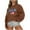 e Brown, variant on LYXSSBYX Womens Sweatshirts Women Solid Color Long Sleeve Loose Round Neck Long-Sleeved Sweater Blouse