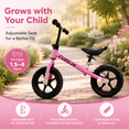 thumbnail image 4 of FUPOJH 12" Kids Balance Bike, Adjustable, EVA Silent Tires, Toddlers Ages 2-5,Pink, 4 of 7