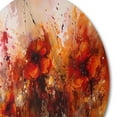 thumbnail image 3 of Designart "Euphoric Poppy Floral in Red and Yellow" Floral Poppy Metal Round Art Living Room, 3 of 5
