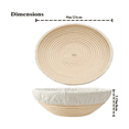 thumbnail image 3 of 2Pcs Bread Proofing Baskets,Round Rattan Bread Bowls with Liners for Home Bakers Baking Making 23cm, 3 of 5