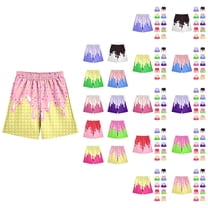 Boys Pants Boys Shorts Casual Ice Print Baseball Shorts with Elastic Waistband and Pocket for Daily Wear Ages 2-14