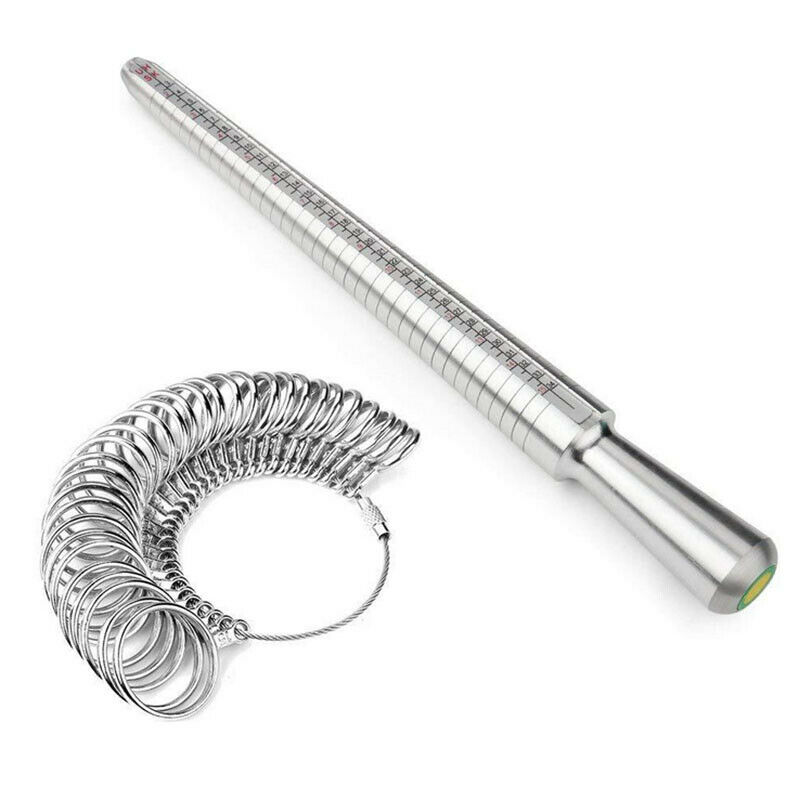 Metal Sliver Ring Sizer Guage Mandrel Finger Sizing Measure Stick Standard Tool