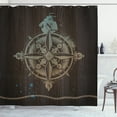 thumbnail image 1 of Ambesonne Compass Shower Curtain, Boating Ship, 69"Wx84"L, Tan Brown, 1 of 3