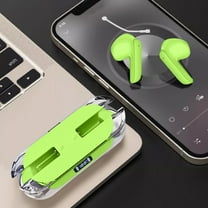 Earbuds for Kids, Hwkond Transparent Digital Display Wireless Bluetooth Earphones With Long-lasting Battery Life, In Ear Dual Stereo True Wireless Charging Compartment, Green, Up to 60% Off