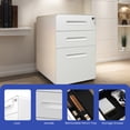 thumbnail image 4 of ModFusion 3-Drawer Locking Filing Cabinet – Metal Storage with Anti-Tilt Design for Hanging Files, Letter, Legal & A4 Sizes, White, 4 of 10