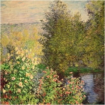 Trademark Fine Art Claude Monet Corner Of The Garden At Montgeron, 1876 Canvas Wall Art - 18x18