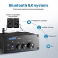 thumbnail image 3 of Moukey Audio Amplifier 2 Channel Bluetooth 5.0, 200W Mini Amplifier Receiver for Speakers, HiFi Power Amp with Headphone Jack, Bass/Treble Remote Control for Home Speakers- MAMP4, 3 of 6