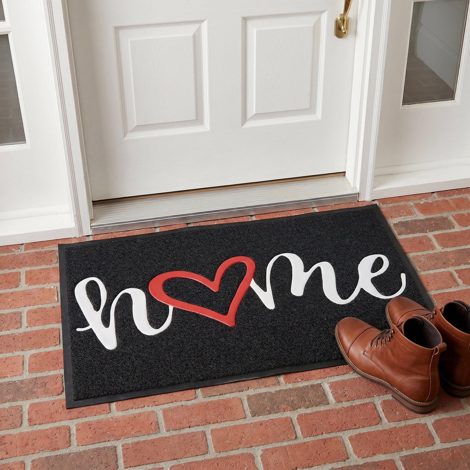Unique Bargains Non-Slip Waterproof Entryway Low-Profile Scraper Mat Black 35" x 24"