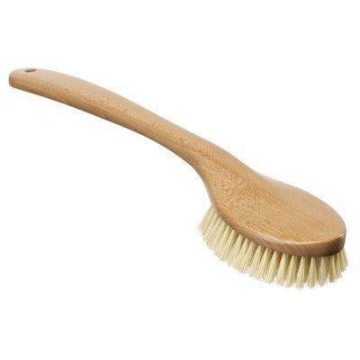 Kent FD10 Beechwood Wood Long Handle Shower Bath Body Brush. For Skin Exfoliate and Massage. 100% Boar Bristles. Best Back Body, Foot and Leg Scrubber Brushing for Wet and Dry Body. Made