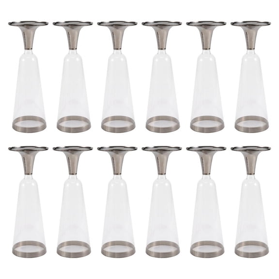 Wedding Champagne Flute Disposable Plastic Wedding Cup Champagne Glass Drinking Utensils for -Silver