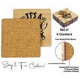 thumbnail image 4 of Inkdotpot Set of 6 Drink Coasters Easy Clean 4-inch SquareCoastersCork Base-Reusable- Coffee Quote, 4 of 8