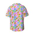 thumbnail image 2 of Fotbe Colorful Cow Skin print Short Sleeve Button Down Shirts for Men Casual Summer Beach Wrinkle Free Shirt-Large, 2 of 7