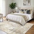 thumbnail image 3 of NewBuros Area Rugs 5'x7', Modern Abstract Non-Slip Washable Rugs for Living Room, Soft Low Pile Stain Resistant Indoor Carpet for Bedroom Dining Room Playroom, Neutral Brown, 3 of 11