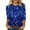Blue, variant on Women's T-Shirts Fashion Women's Casual Top with Sparkling Sequins Three Quarter Sleeve Round Neck Loose Fit Printed Tee for Everyday Style Green,S