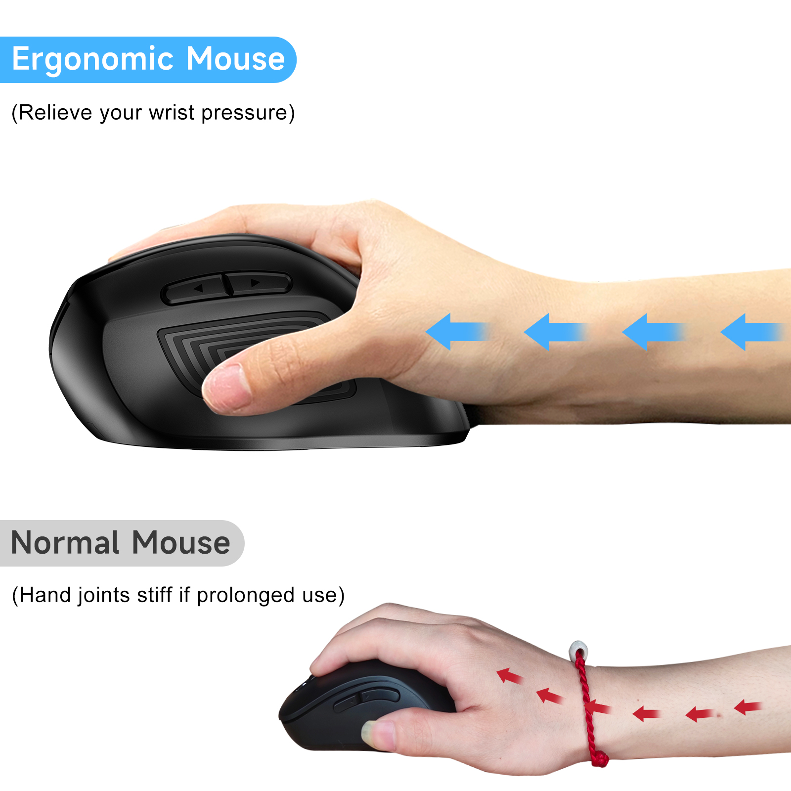 Memzuoix Ergonomic Vertical Wireless Mouse, Right-Handed photo 3