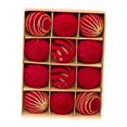 thumbnail image 2 of 12 bolas rojas de 6 cm para de , decoración navideña, material flocado versátil para exhibiciones en centros comerciales y coronas., 2 of 8