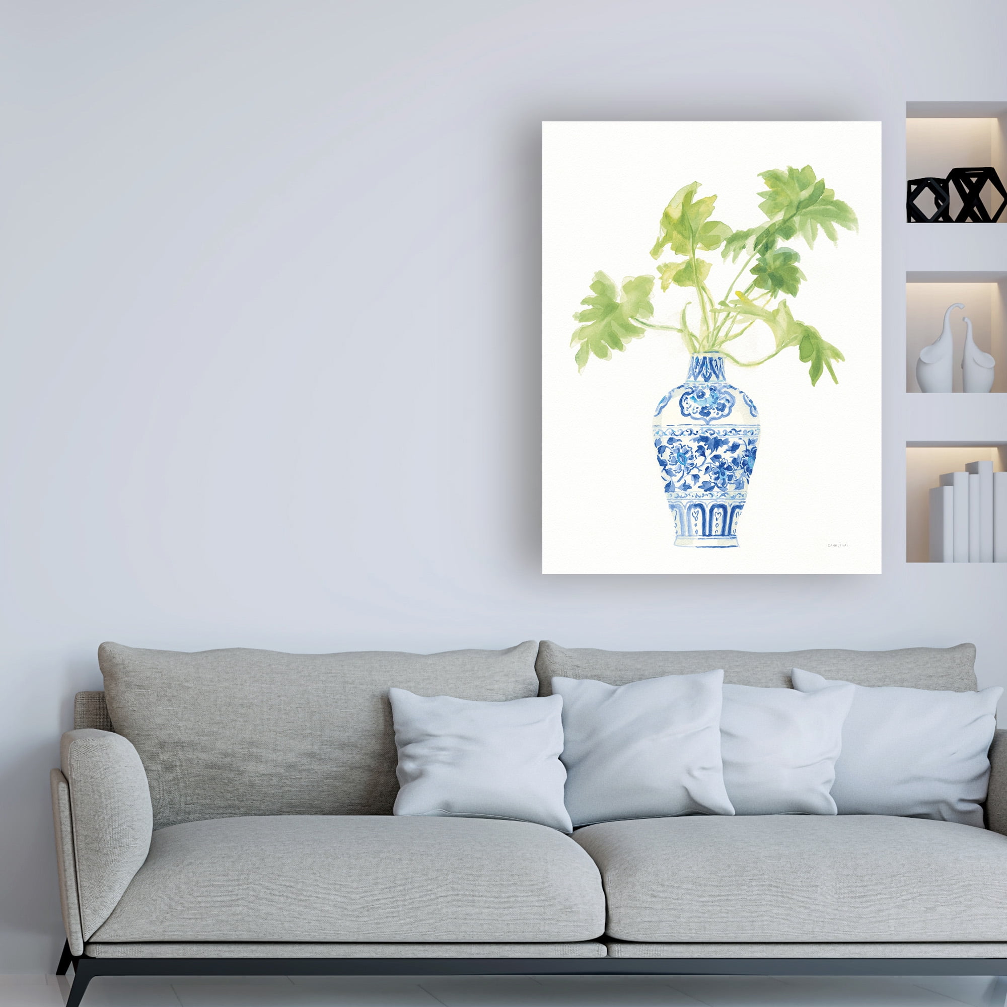 Trademark Fine Art 'Palm Chinoiserie White III' Canvas Art by Danhui Nai