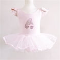 thumbnail image 4 of LNMQLPDBS Girls Ballet Leotards Ruffle Short Sleeve Bow Bodysuit & Layered Tulle Tutu Skirt 2pcs Outfits Ballerina Costume Toddler Dance Dress Outfit for Dance Performance and Training, 4 of 4