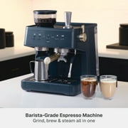 Thyme & Table Barista Grade Espresso Machine with 15-Bar Pressure and Conical Burr Grinder, Atlantic Blue