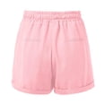 thumbnail image 4 of MEZZALL Women Casual Solid Color Elastic Waist Pocket Athletic Shorts Comfortable Breathable Workout Running Yoga Shorts Trendy Summer Daily Bottoms, 4 of 6