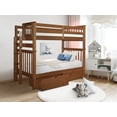 thumbnail image 5 of Bedz King Tall Bunk Beds Twin over Twin Mission Style with End Ladder and 2 Under Bed Drawers Espresso, 5 of 6