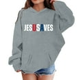 thumbnail image 4 of GBSYEWXS Hoodies For Big Girls Long Sleeve Letter Print Sweatshirt Outdoor Hooded Fall Grey Tops Size 10-11 Years, 4 of 4