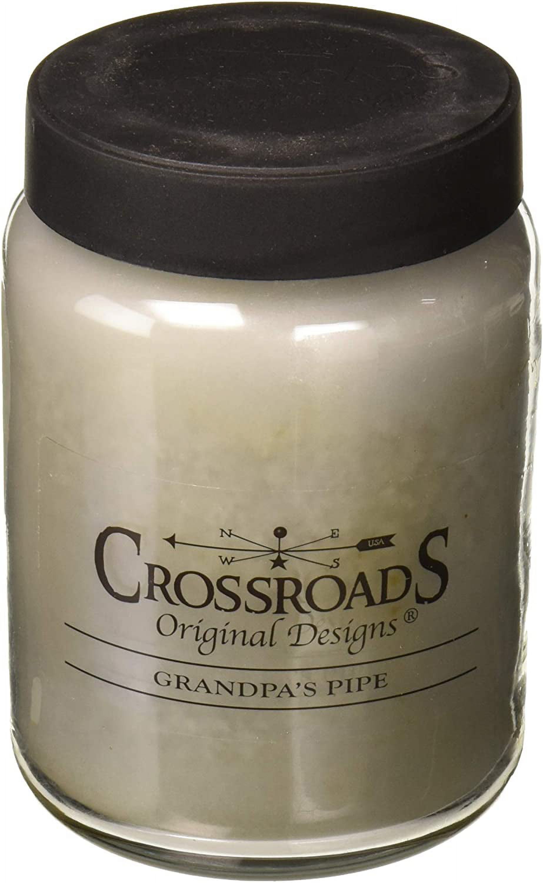 Crossroads Grandpa's Pipe Scented 2-Wick Candle, 26 Ounce, 6"W x 6"H, Light Gray