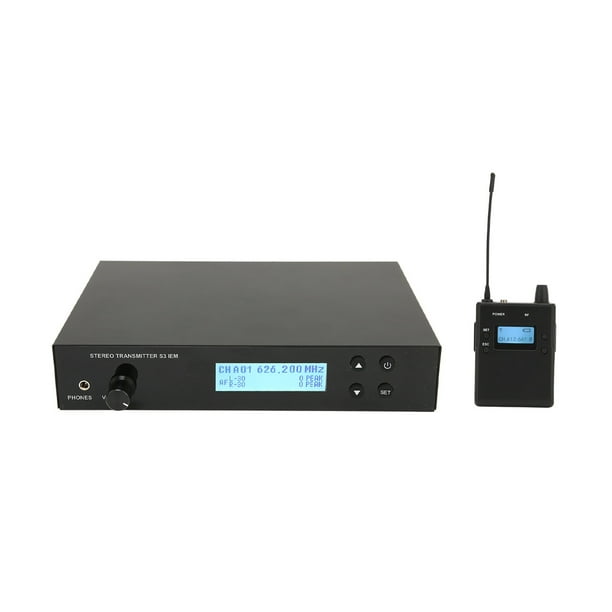 Sistema de monitoreo de auriculares inalámbricos de 626 a 662 MHz, 90 dB, 3 modos, sistema de retorno de oído para cantantes de bandas, enchufe de EE. UU. de 110 a 240 V